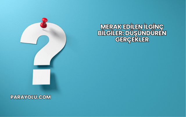 Merak Edilen İlginç Bilgiler: Düşündüren Gerçekler
