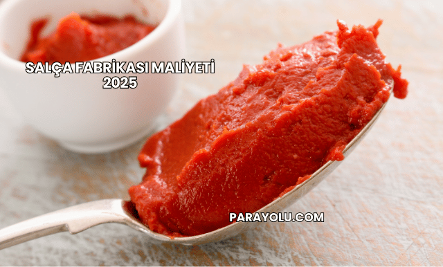 Salça Fabrikası Maliyeti 2025